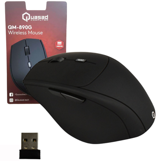 [7862125251407] MOUSE INALAMBRICO QUASAD QM-890G   
 NEGRO       