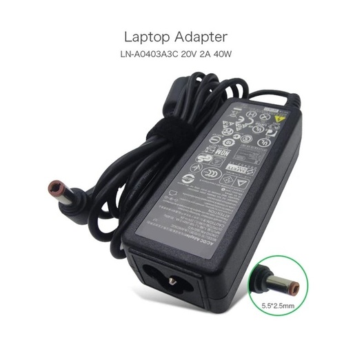 [LN-A0403A3C] CARGADOR PARA LAPTOP LENOVO 20V 2A LN-A0403A3C