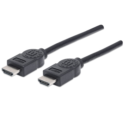 [306119] CABLE HDMI 1.8 M. MANHATTAN BLINDADO DOBLE 1080P/3D/4K30Hz/30AWG NEGRO SKU:306119