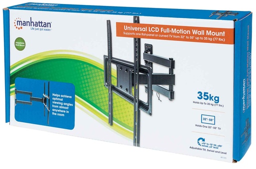 [461320] SOPORTE MANHATTAN ARTICULADO CON INCLINACION Y GIRO 32" A 55" 35KG SKU:461320