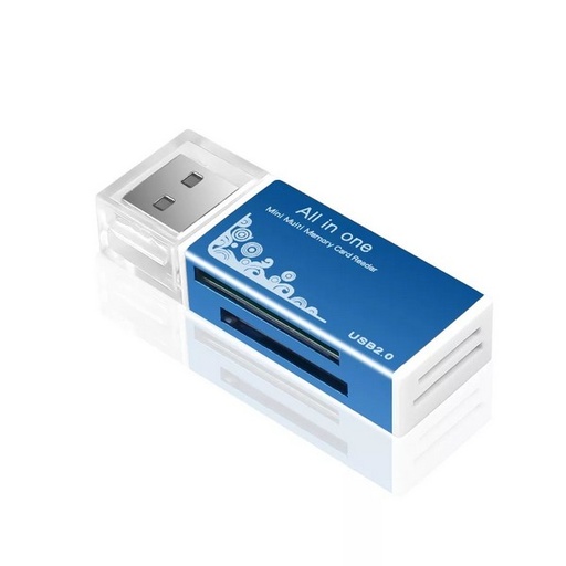 LECTOR USB EVL PARA MEMORIAS MICRO SD UNIVERSAL AZUL 