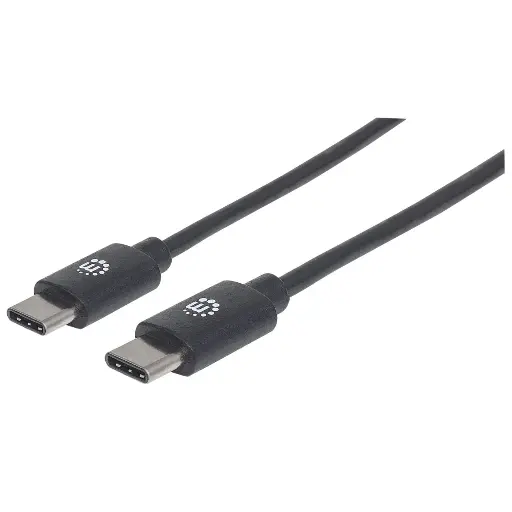 [354875] CABLE CARGADOR MANHATTAN USB-C A USB-C 2.0 2 M./BLINDADO/NEGRO SKU:354875