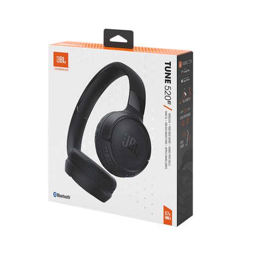 [JBLT520BTBLKEU] AUDIFONOS + MICROFONO JBL TUNE 520BT INALAMBRICO 57 HORAS REPRODUCION BLUETOOH V5.3 BLACK