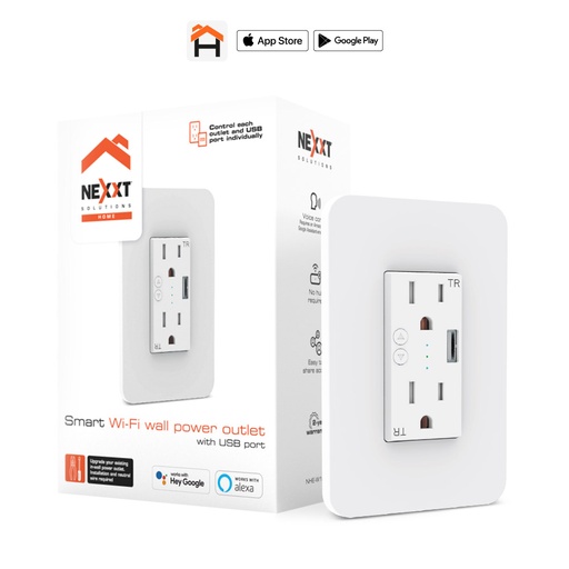 TOMACORRIENTE SMART NEXXT NHE-W100 2 TOMAS 110V Y USB 