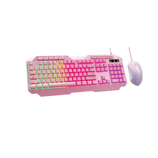 [XTK-540S] TECLADO + MOUSE XTECH XTK-540S MIRANA GAMER USB COLOR ROSADO 10 TECLAS MULTIMEDIA DE MEMBRANA Y MOUSE 1200 HASTA 3600DPI
