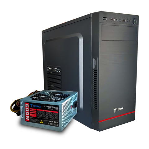 CASE TERRAX MIC TX-1706C/FUENTE 600W/FAN 12CM+ TECLADO Y MOUSE TX03DP WIRED