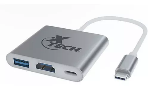 [XTC-565] ADAPTADOR XTECH XTC-565 USB-C MACHO A HDMI/ USB-C/ USB-A 3.0 HEMBRA
