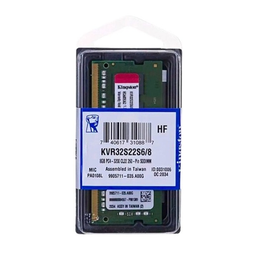 [KVR16LS11/8] MEMORIA PARA LAPTOP KINSGTON 8GB DDR3 1333 PC3-10600