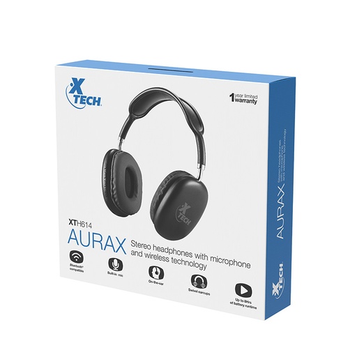 AUDIFONOS +MICROFONO XTECH AURAX XTH-614 INALAMBRICO 
