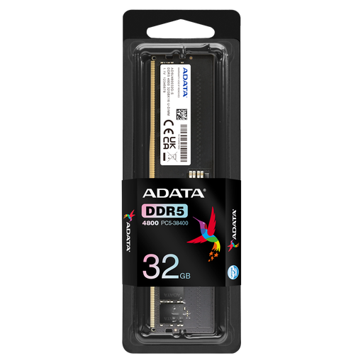[AD5U480032G-S] MEMORIA PARA PC ADATA 32GB DDR5 4800MHZ DIMM CL40