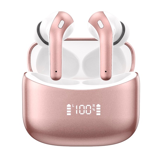 [TE8074GR] AUDIFONO + MICROFONO TEROS BLUETOOTH TE8074GR IN-EAR BT 5.3 ROSE GOLD ESTUCHE DE CARGA 400MAH TYPE C 