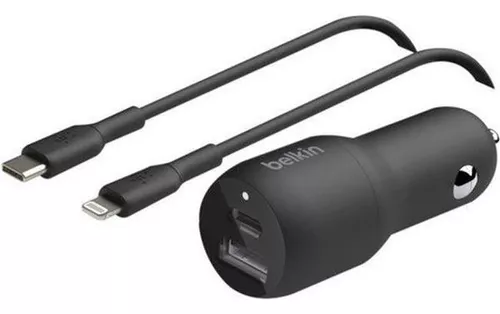 [CCA003] CARGADOR PARA CARRO BELKIN USB-C 20W CON CABLE USB-C A LIGHNING INCLUIDO