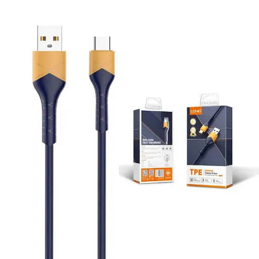 [LS802] CABLE LDNIO LS802 USB-C A USB-A 30W CARGA RAPIDA AZUL 2M 