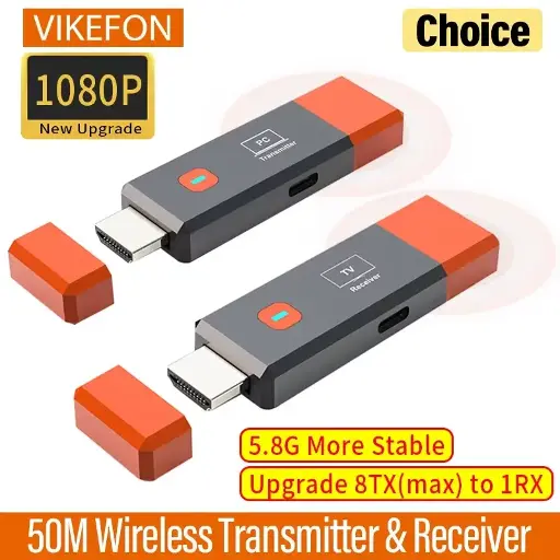 EXTENSOR DE TRANSMISOR Y RECEPTOR DE VÍDEO HDMI INALÁMBRICO, ADAPTADOR DONGLE DE TV STICK PARA PC, CÁMARA, PORTÁTIL, PROYECTOR, MONITOR DE TV