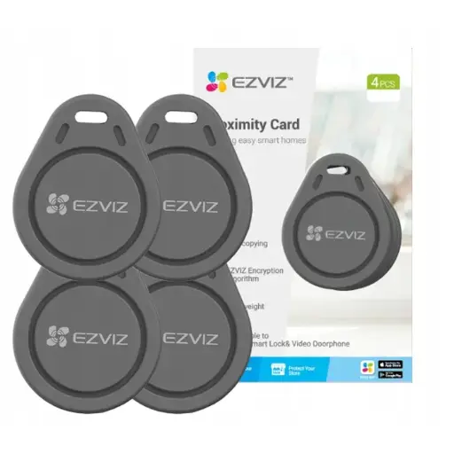 [CS-DL-IC-CPU-R200-G] PAQUETE DE 4 TAGS DE PROXIMIDAD PARA CERRADURAS EZVIZ CS-DL-IC-CPU-R200-G