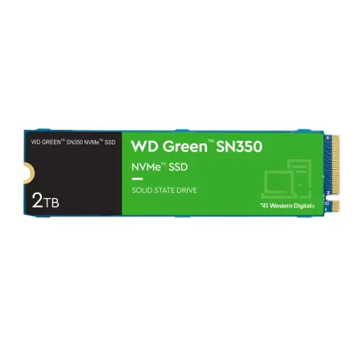 [WDS200T3G0C-00AZLO] DISCO DE ESTADO SOLIDO 2TB WESTERN DIGITAL GREEN SN350 NVMe M.2 2280 Gen3 PCIe  3200 MBs
