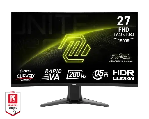 MONITOR MSI MAG 276CXF 27" CURVO 1500R 1920x1080 (FHD) 280HZ 0.5ms HDR Ready 1 DisplayPort 1.4a 2 x HDMI™ 2.0b (FHD 240Hz)