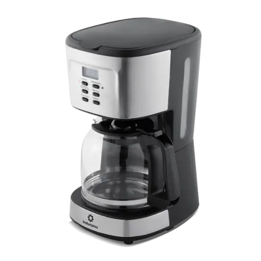 [CAF003] CAFETERA INDURAMA CAF-BCI 12 TAZAS 900W 1.5LITROS COLOR NEGRO E INOX 