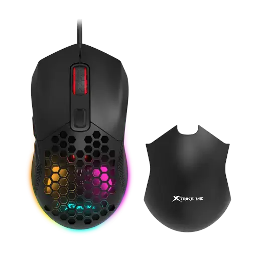 MOUSE GAMING XTRIKE ME GM‑316 ALAMBRICO USB  7 BOTONES PROGRAMABLES DPI AJUSTABLE HASTA 7200 ILUMINACIÓN RGB 13 MODOS CABLE TRENZADO 1,5 M