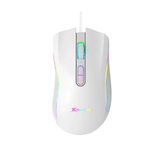 [GM‑314WH] MOUSE GAMING XTRIKE ME GM‑314WH OPTICO USB 7 BOTONES PROGRAMABLES DPI HASTA 7200 ILUMINACIÓN RGB 13 MODOS CABLE TRENZADO 1,5 M