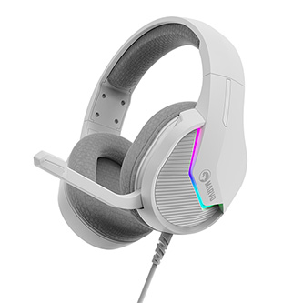 MOUSE MARVO H8618WH TACTIC 40 GAMING USB 2.0 CON MICROFONO RETROILUMINACIÓN RGB ESTÁTICA Y CONTROLADOR DE CABLE