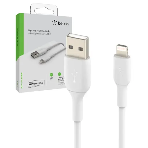 [CAA001BT1MWH] CABLE BELKIN LIGHTNING A USB-A 3.3FT BLANCO